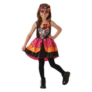 Rubies Sugar Skull Day Of The Dead Girls/Kids Dress Up Party Costume Size L