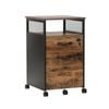 Artiss Filing Cabinet 2 Drawer Rustic Brown