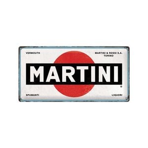 Nostalgic-art Martini Logo 25x50cm Metal Long Sign Plaque - White