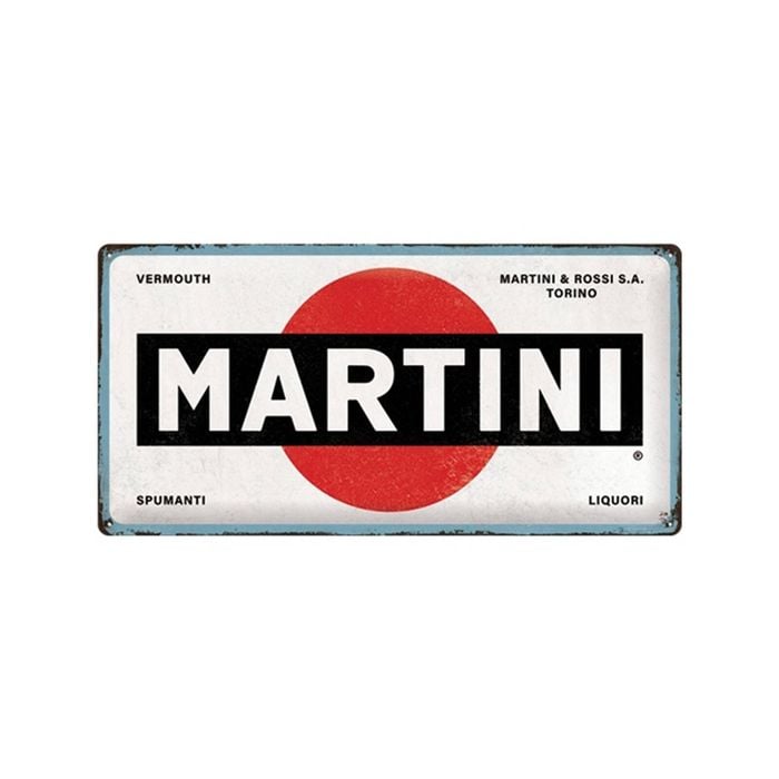 Nostalgic-art Martini Logo 25x50cm Metal Long Sign Plaque - White