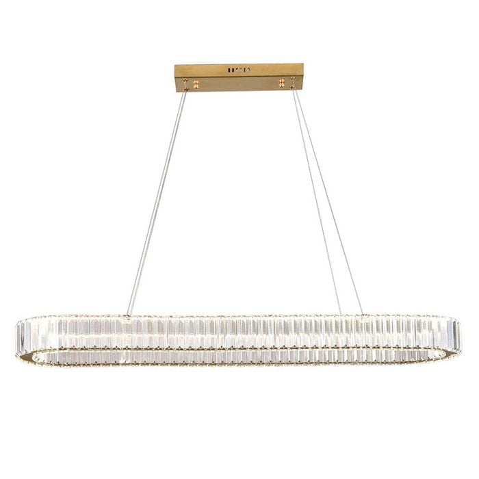 Eli & Co. Lighting Crystal Wave Linear Chandelier 100cm Ceiling Light - Gold