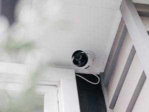 A security camera in situ