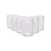Argon Tableware 380ml Glass Jam Jars With Airtight White Lids - Set Of 6 Empty Screw Top Kitchen Storage Preserving Jar