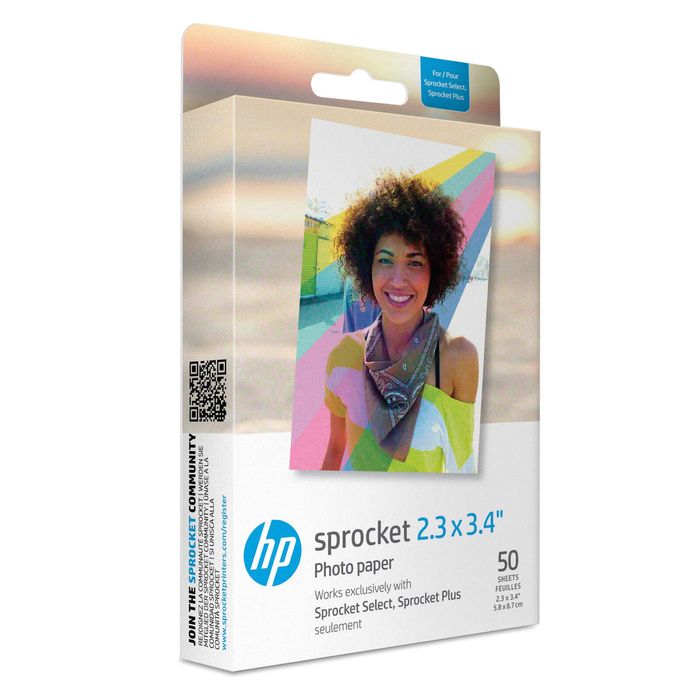 HP Sprocket Select 2.3"x3.4" Premium Zink Sticker Photo Paper x50