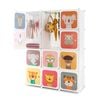 Costway 12-Cube Wardrobe Kids DIY Armoire Clothes Closet White