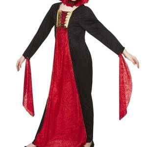 Blood Red Gothic Vampiress Girls Halloween Costume - Large