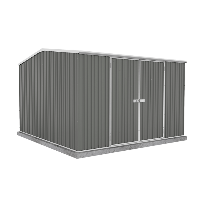 Absco Sheds 3.0 x 3.0 x 2.06m Woodland Grey Premier Double Door Garden Shed