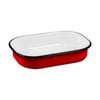 Urban Style Enamelware Multipurpose 21cm Rectangle Tray Dish w/ Black Rim Red