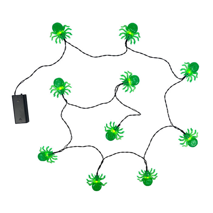 Galah Halloween 10 LED Green Spider String Lights