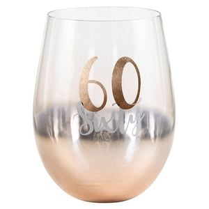 Rose Gold 60 Ombre Stemless Wine Glass 600ml Drinking Cup