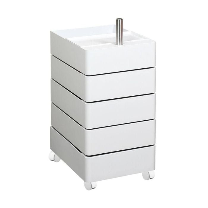 Lauft 360 Rotating 5 Layer Bedside Table Shelf Movable Swivel Cube Storage Box