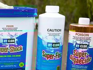 Pool cleaning products.