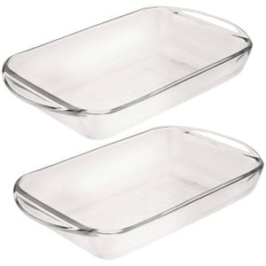 2x Anchor Hocking Fire-King Rectangular Baker 28x20cm 2 Litre Capacity