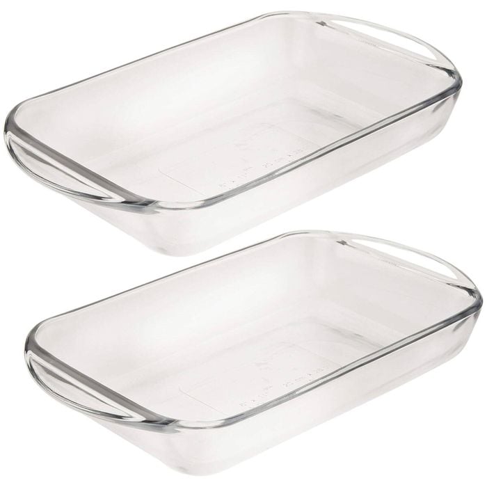 2x Anchor Hocking Fire-King Rectangular Baker 28x20cm 2 Litre Capacity