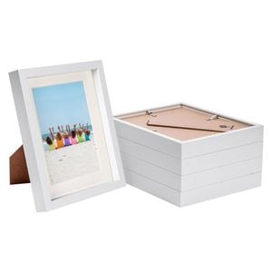Nicola Spring 8" x 10" White 3D Box Photo Frames - 5" x 7" Mount - Pack of 5