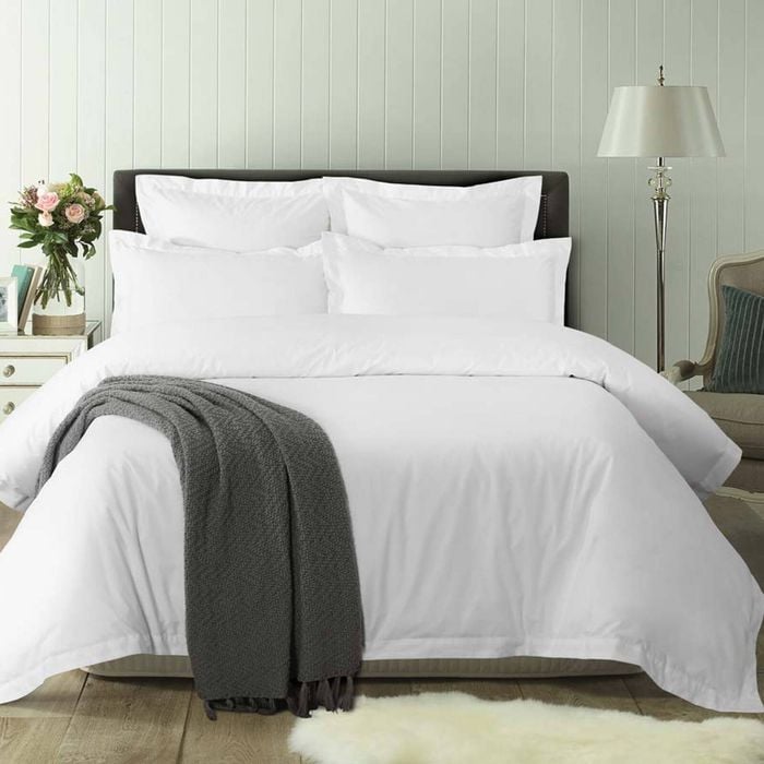Accessorize Bedroom Collection Hotel White Tailored Deluxe Cotton Quilt Cover Set