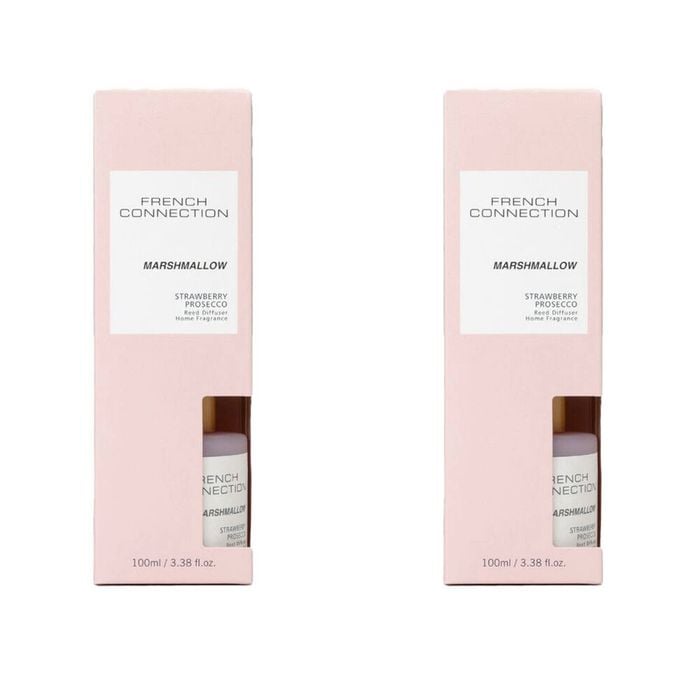 2PK French Connection Marshmallow Strawberry Prosecco Liquid Diffuser 100ml