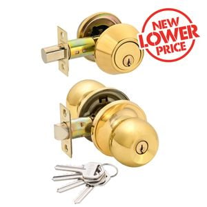 Ikonic Polished Brass Ruby Entry Combo Set
