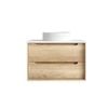 Attica Baia 750mm Natural Oak Vanity With Pure White Stone Top 