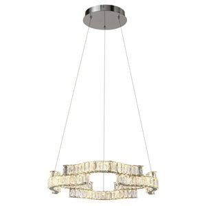 Telbix Jura Modern Pendant Hanging Lamp Light Crystal Stainless Steel Chrome Gloss
