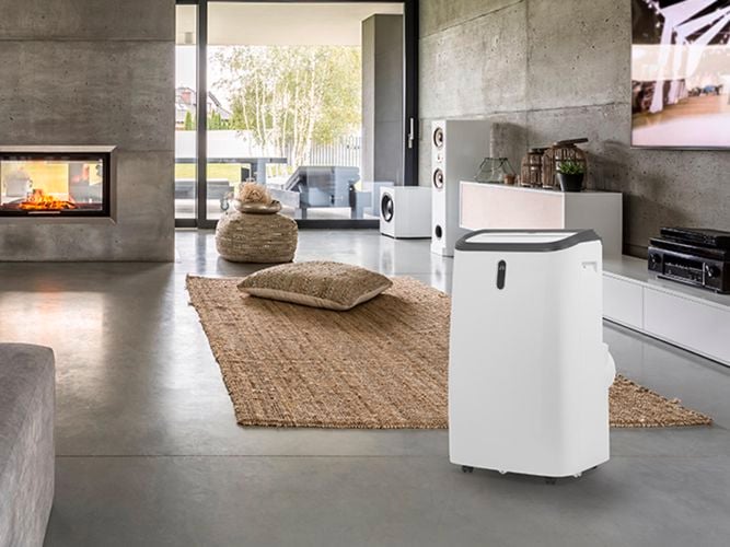 Smart Portable Air Conditioner in a lounge room