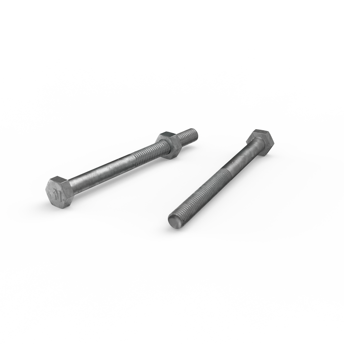 ZENITH M6 x 75mm Hot Dip Galvanised Hex Head Bolts and Nuts - Each