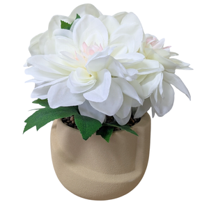 Un-Real 22cm Artificial Flowers in Brown Textured Pot
