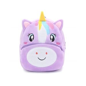 Anypack 3D Purple Unicorn Kids Backpack Cute Plush Cartoon School Bag for Boys and Girls