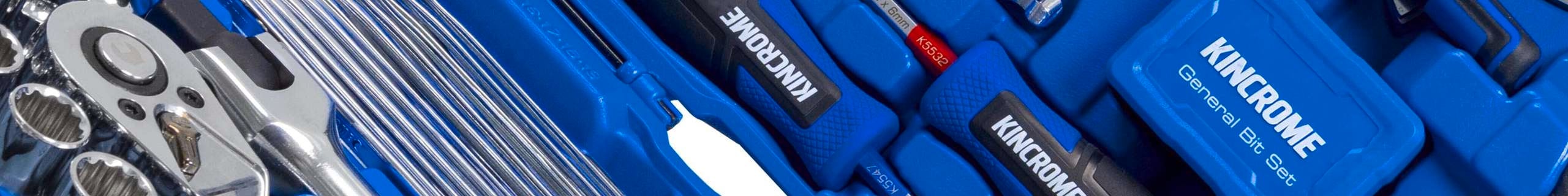 Assortment of blue Kincrome hand tools