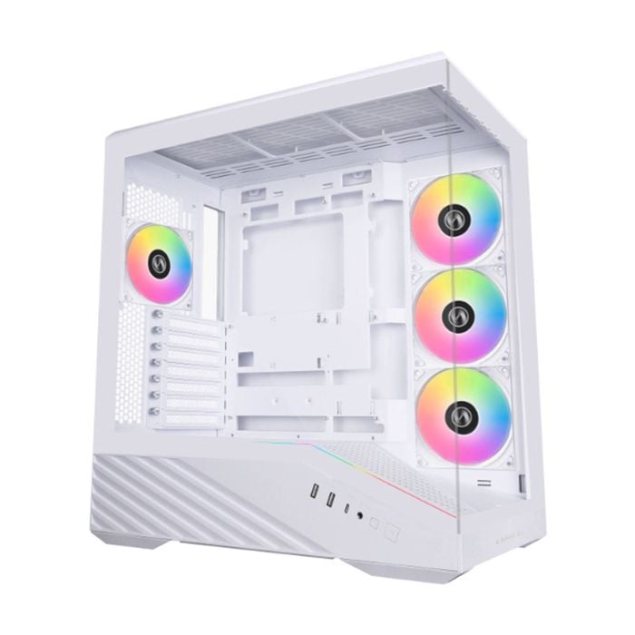 Lian Li V100 Atx Mid-tower Pc Case Tempered Glass Argb Gpu Support White 360mm