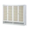 Oikiture Shoe Storage Cabinet Shoes Rack Organiser Shelf 4 Doors Rattan White