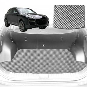6D Diamond Car Boot Mat for Porsche Cayenne 92A2011-2017-without net bag-Cargo Mat-Grey-Outback GT