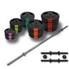 115kg - 45cm Dumbell & 180cm Barbell Weight Set-Total 105kg Ez Grip Weight Plate