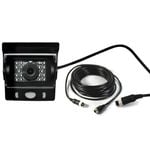 Elinz AHD Reversing Rear View CCD Camera 4PIN Night Vision Car Truck Caravan 120 Degrees View 10M - 10m cable