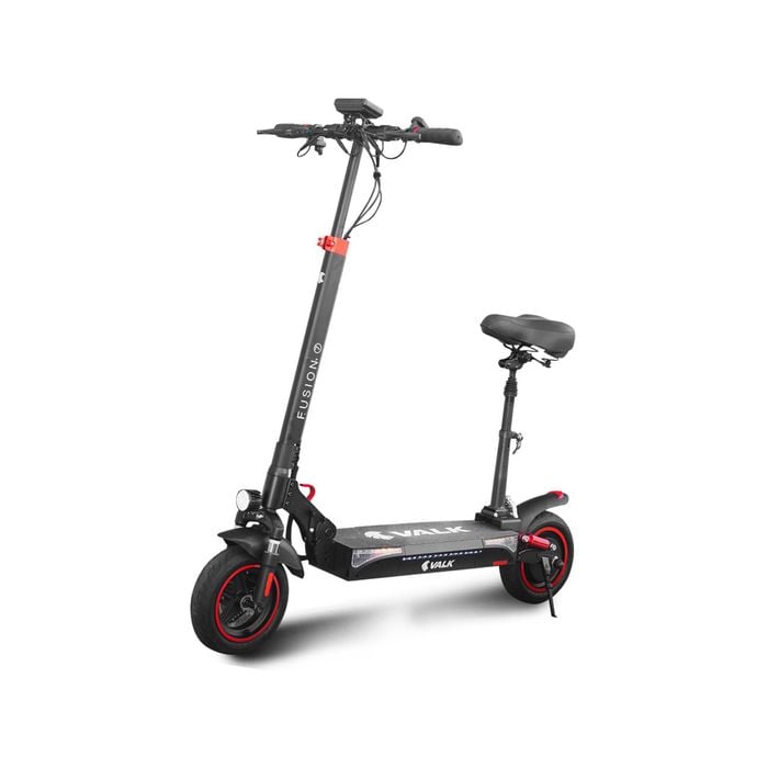 Valk Fusion 7 Electric Scooter With Seat Option 800w 48v 13ah Lithium 50km Range Quad Shocks 10 Inch Tyres