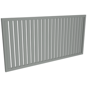 ProtectorAl 1001 - 2000 x 300 - 1000mm Palladium Silver Vertical 18mm Gap Aluminium Welded Slat Panel
