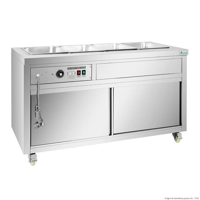 Thermaster Premium Wet And Dry Bain Marie Food Display 4x1/1 Gn Pans  - Hot Food Displays (pg150fe-xb)