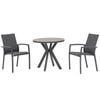 FurnitureOkay Marina-Capri 3-Piece Sintered Stone Outdoor Dining Setting - Charcoal