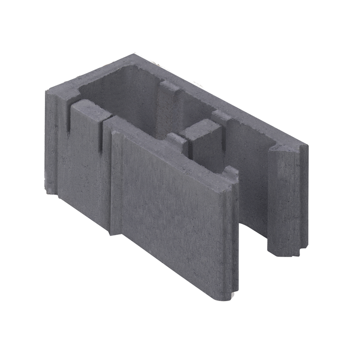 Adbri Masonry 390 x 200 x 190mm Versasmooth Left Corner Block - Charcoal - Left Corner