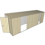 Build-a-Shed 1.5 x 6 x 2m Sliding Door Tunnel Shed with 3 Sliding Side Doors - Cream