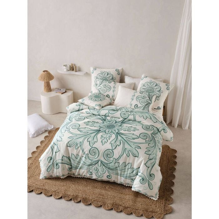 Linen House Double Thalia Blue Bedroom Quilt Cover Set