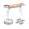 SOGA Kitchenware Bundle – Stainless Steel Skewers Grill, Silver Grilling Plate & Sauce Pan