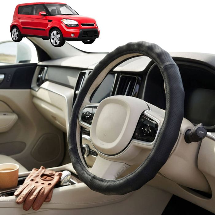 Australian Goose Steering Wheel Cover for Kia Soul 2008 - 2013 (AM) Circle Black