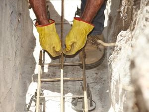 DIY Step Image - How to install wire mesh in concrete . Blob storage upload.