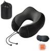 Catzon Travel Neck Pillow Premium Memory Foam-Black