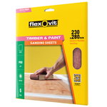 Flexovit 230x280mm 80 Grit Sanding Sheets 5pk  - 80 Grit