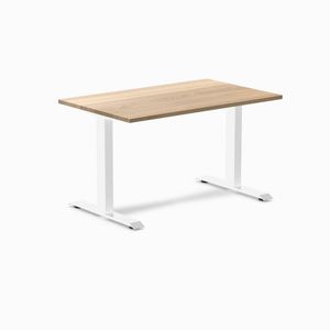 Desky Fixed Height Hardwood Office Desk White Frame 120cm