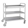 Vogue Stainless Steel 3 Tier Deep Tray Clearing Trolley - Catering Trolleys (cc365)