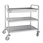 Vogue Stainless Steel 3 Tier Deep Tray Clearing Trolley - Catering Trolleys (CC365)