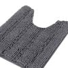 Smarcute 1 Piece U-shape 50cm x 50cm Non-slip Thick Soft Chenille Bath Mat Rug Grey